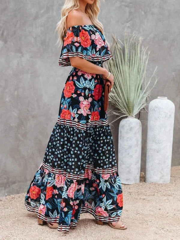 Women's Off Shoulder Mexican Style Summer Dress | Maxi