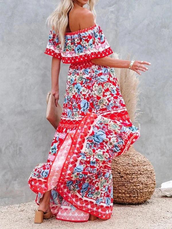 Women's Off Shoulder Mexican Style Summer Dress | Maxi