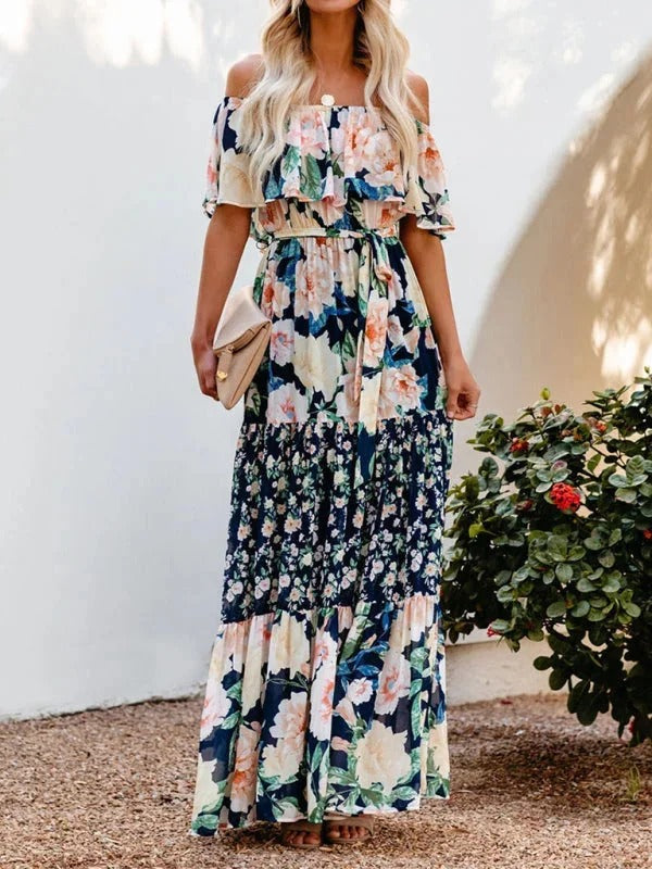Women's Off Shoulder Mexican Style Summer Dress | Maxi