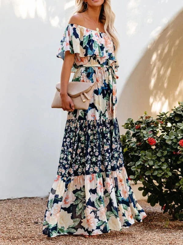 Women's Off Shoulder Mexican Style Summer Dress | Maxi