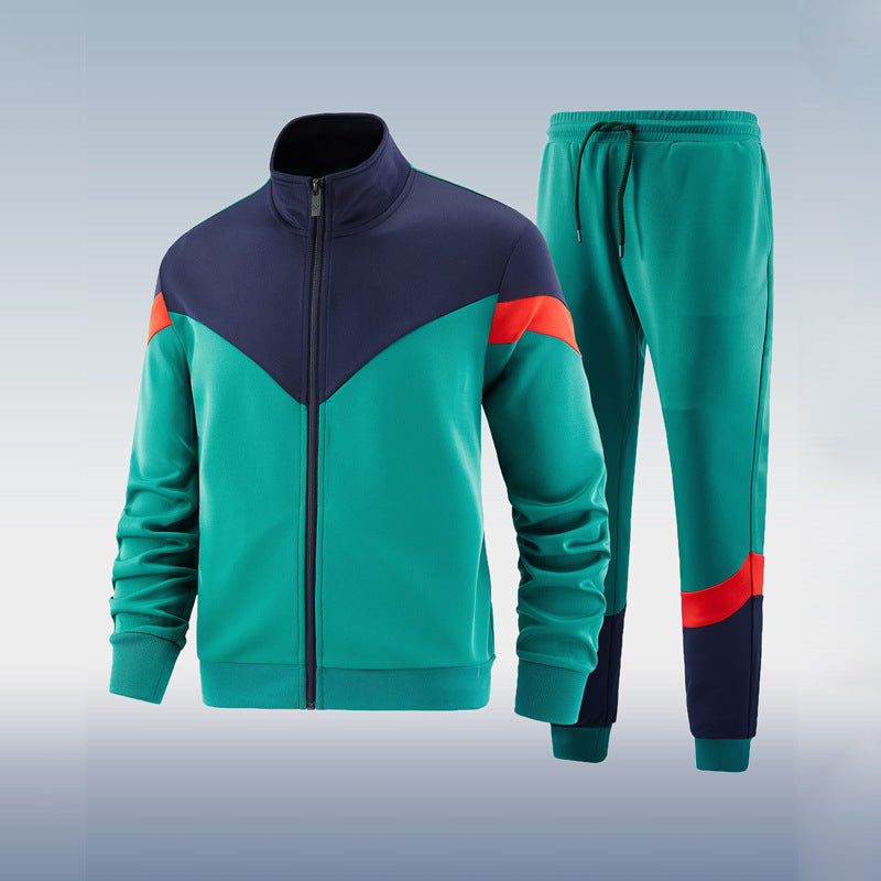 Men’s Zip-up Sports Tracksuit Set | Stand Collar