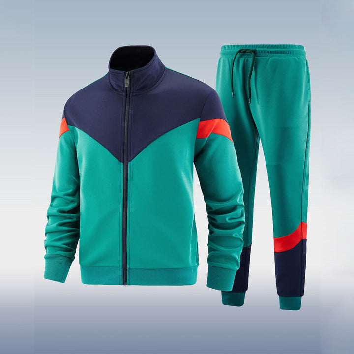 Men’s Zip-up Sports Tracksuit Set | Stand Collar