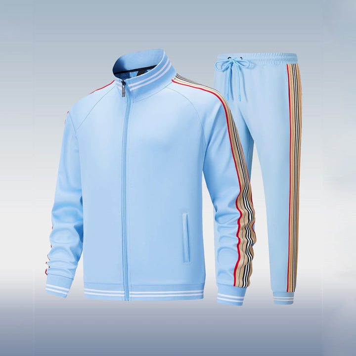 Men’s Zip-up Sports Tracksuit Set | Stand Collar