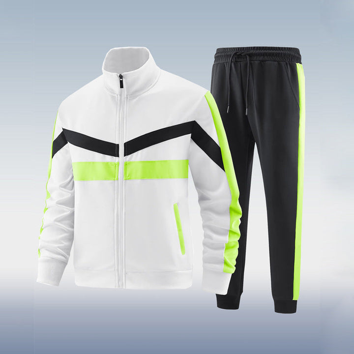 Men’s Zip-up Sports Tracksuit Set | Stand Collar