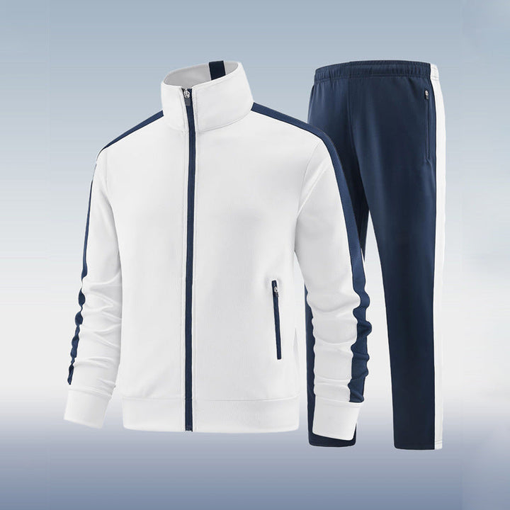 Men’s Zip-up Sports Tracksuit Set | Stand Collar