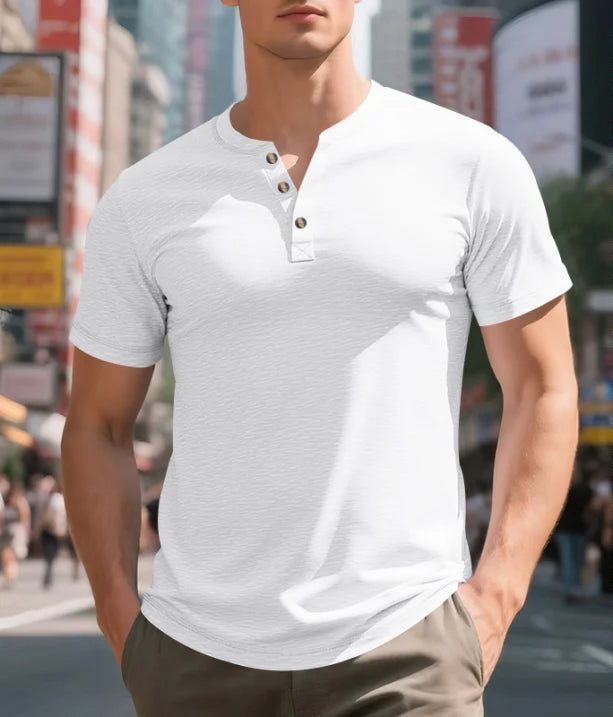 Men's Short Sleeves Henley T-Shirt | Casual