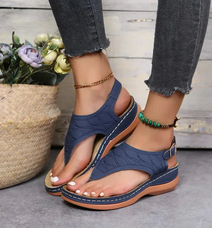 Women's Open Toe Back Strap Casual Sandals | Flat
