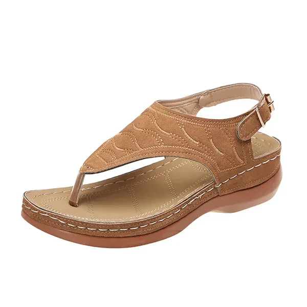 Women's Open Toe Back Strap Casual Sandals | Flat
