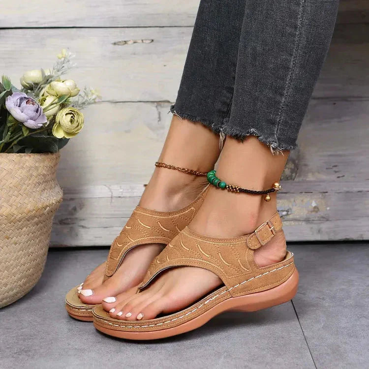 Women's Open Toe Back Strap Casual Sandals | Flat
