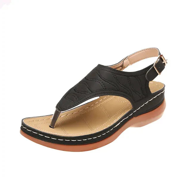 Women's Open Toe Back Strap Casual Sandals | Flat