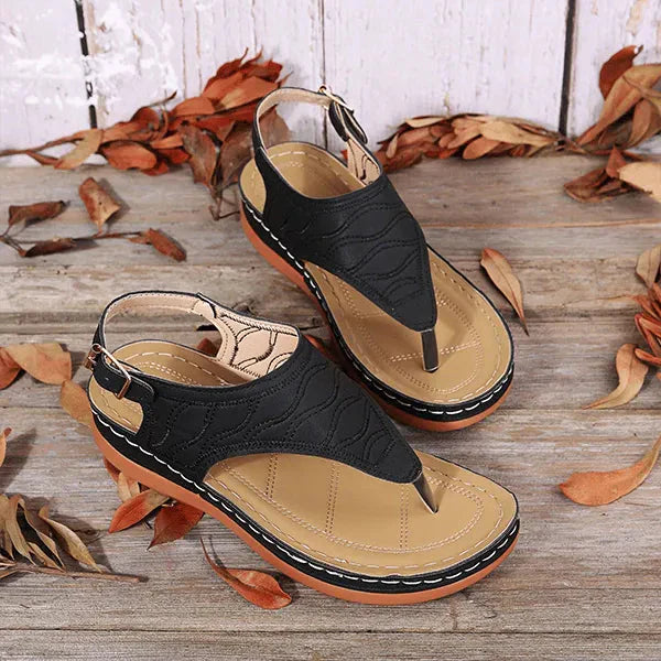 Women's Open Toe Back Strap Casual Sandals | Flat