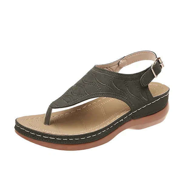 Women's Open Toe Back Strap Casual Sandals | Flat
