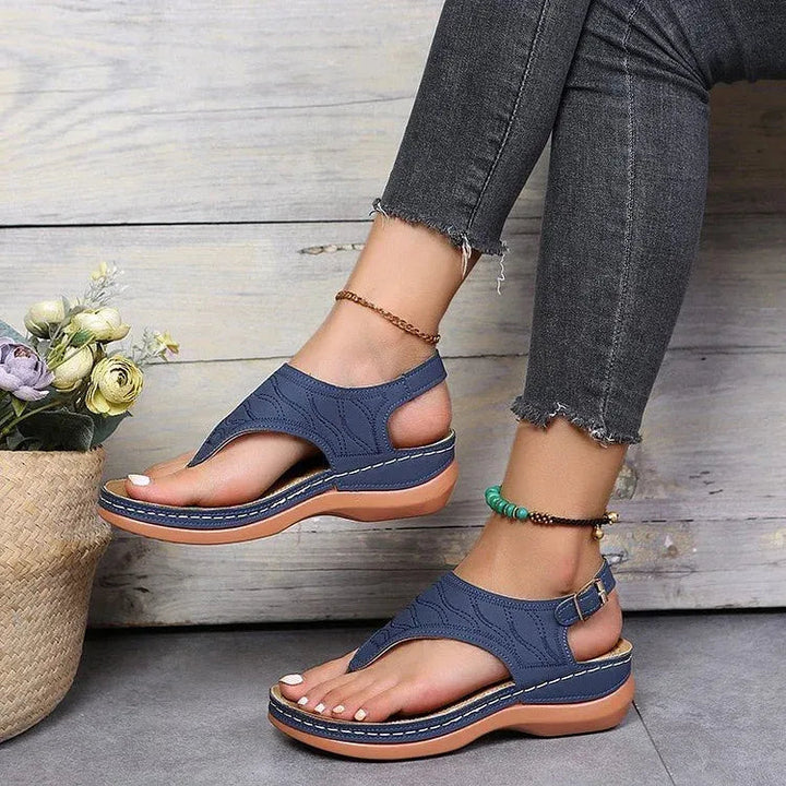 Women's Open Toe Back Strap Casual Sandals | Flat