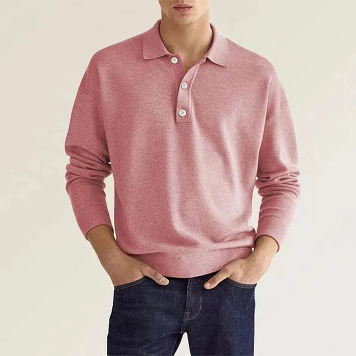 Men’s Long Sleeve Polo Shirt | Collared Button
