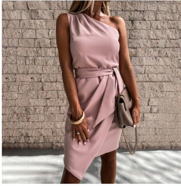 Women's One Shoulder Evening Dress | Mini