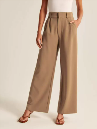 Women's Wide Straight Leg Formal Pants | High Waisted