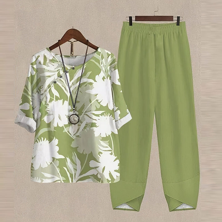 Women's Summer Loose Fit Two-Piece Set | Blouse and Pants