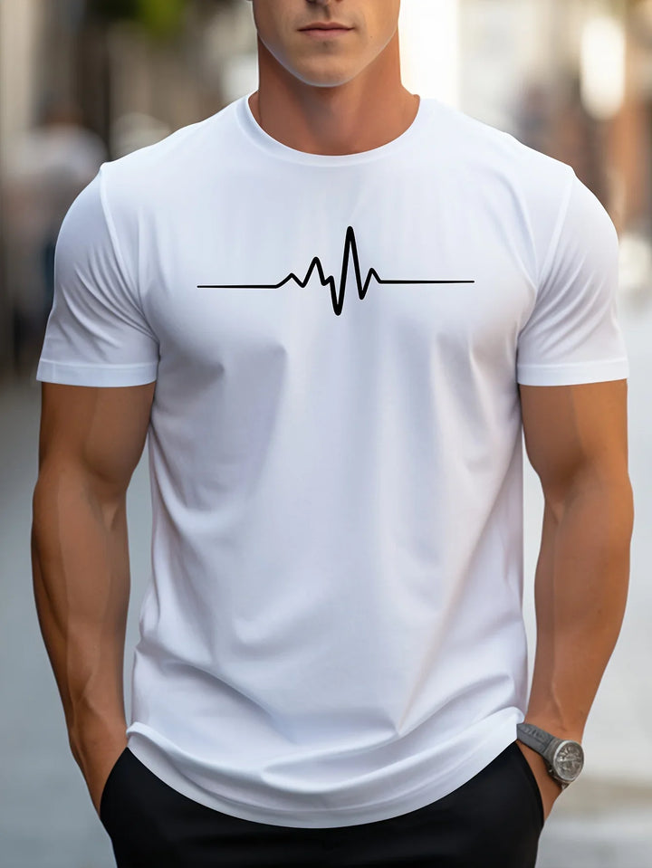 Men’s Heartbeat Print T-Shirt | Casual