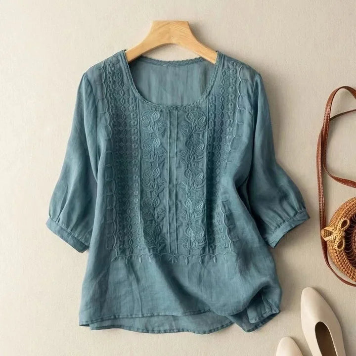 Women's Classic Round Neck Blouse | Stylish