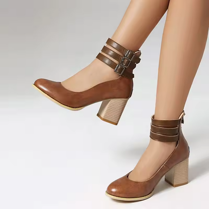 Women's Multi-Strap Ankle Buckle Heels | Vintage
