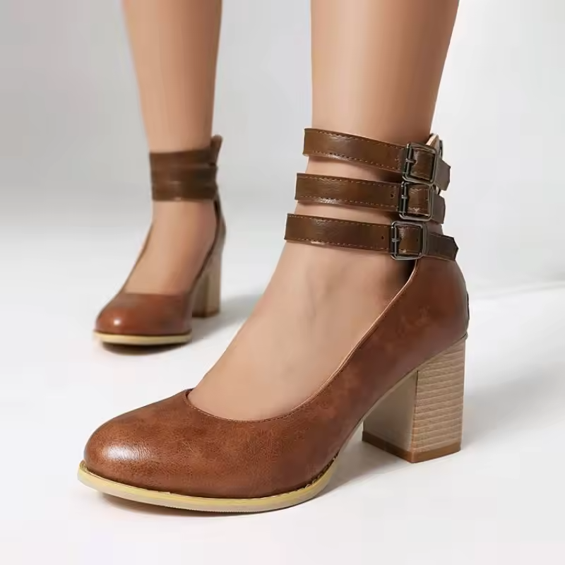 Women's Multi-Strap Ankle Buckle Heels | Vintage