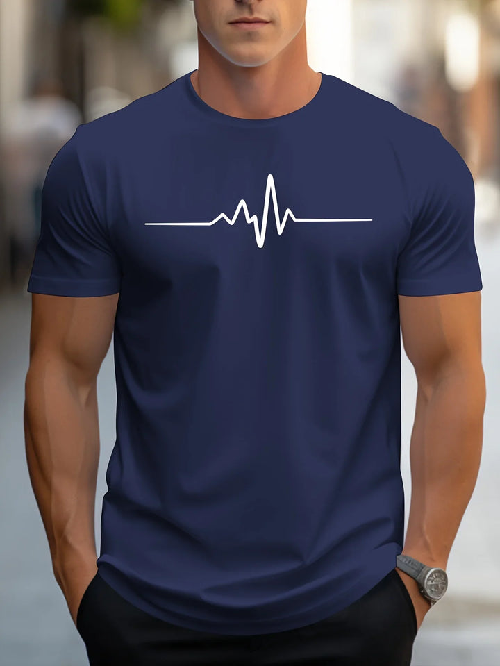 Men’s Heartbeat Print T-Shirt | Casual
