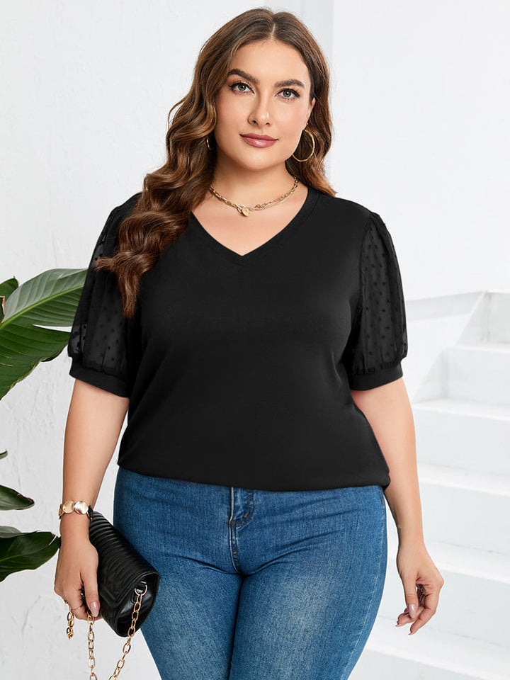Women's Stylish V-Neck Casual Top | Short Sleeve