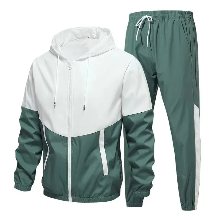 Men's Zip-Up Hooded Tracksuit Set | Two Piece