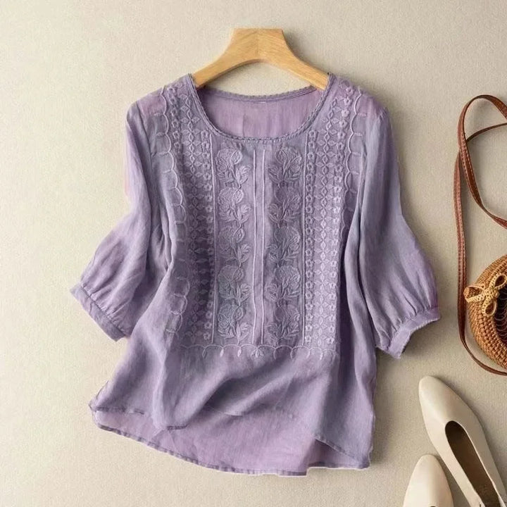 Women's Classic Round Neck Blouse | Stylish