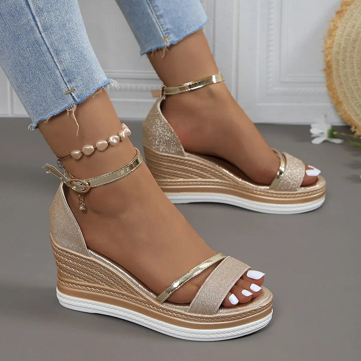 Women's Platform Sole with Ankle Strap Sandals | Wedge
