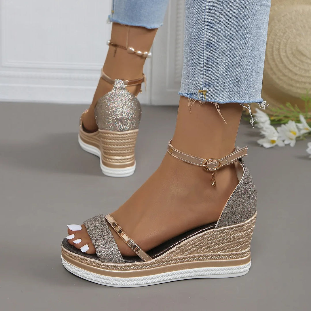 Women's Platform Sole with Ankle Strap Sandals | Wedge