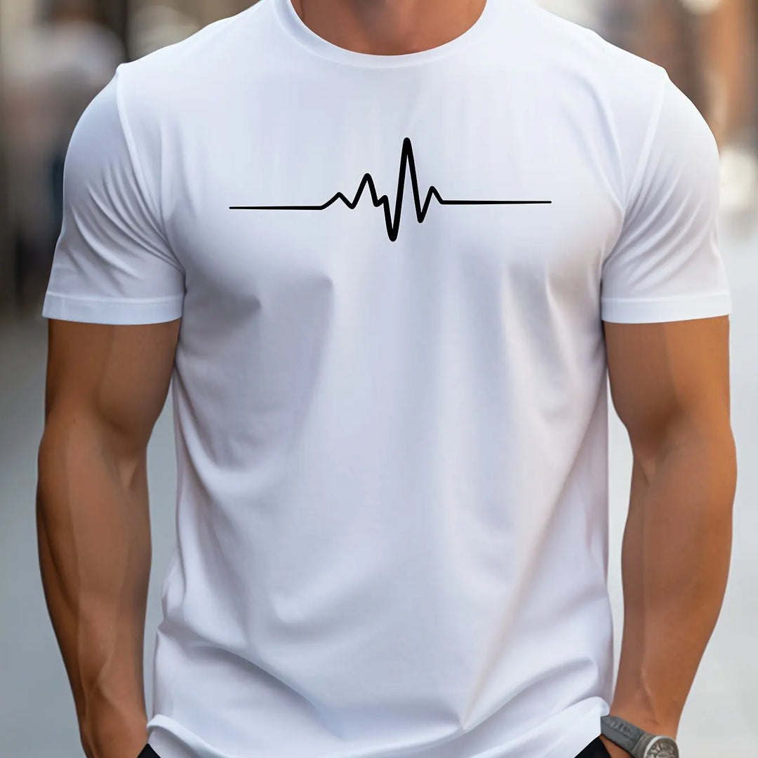 Men’s Heartbeat Print T-Shirt | Casual