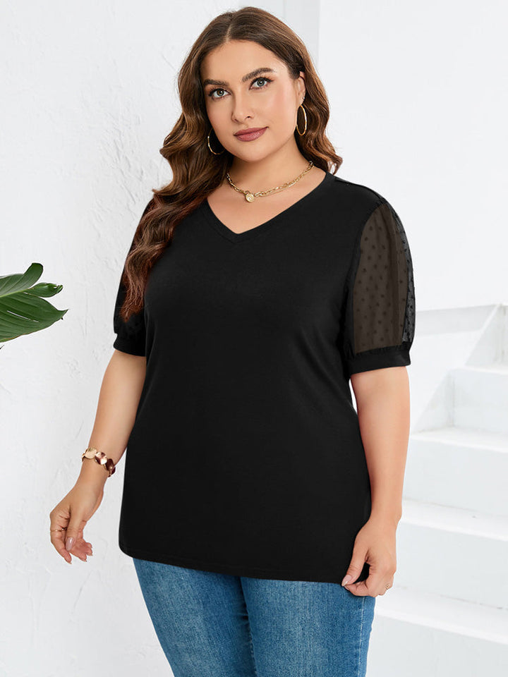 Women's Stylish V-Neck Casual Top | Short Sleeve