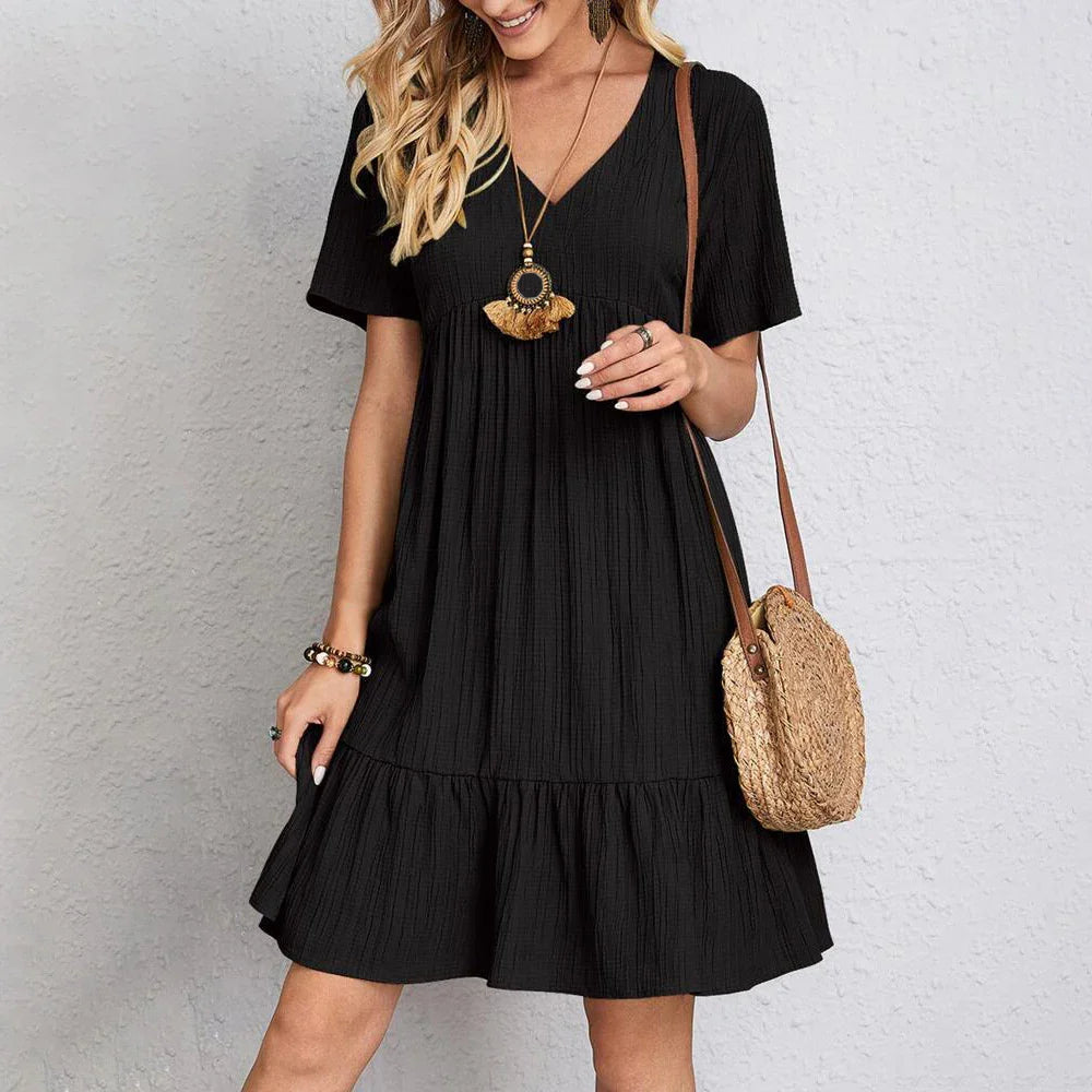 Women's V-neck Ruffle Dress | Mini
