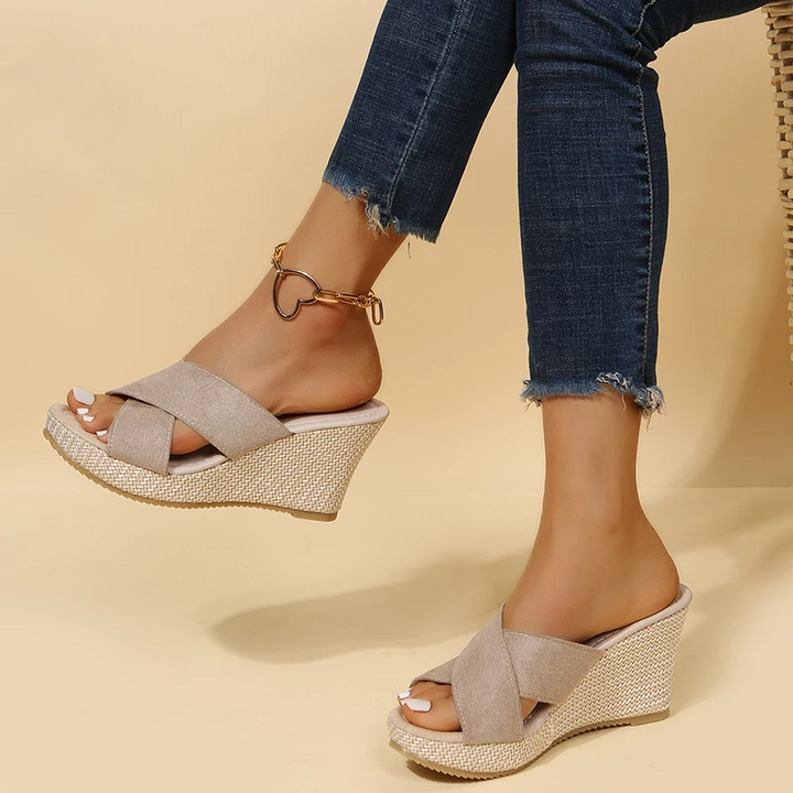 Women's Cross Strap Platform Sandals | Open Toe