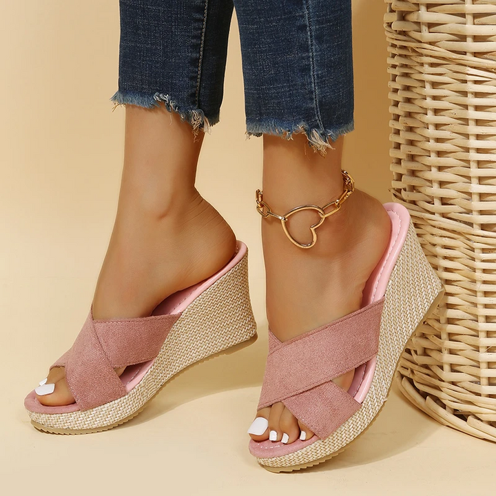 Women's Cross Strap Platform Sandals | Open Toe