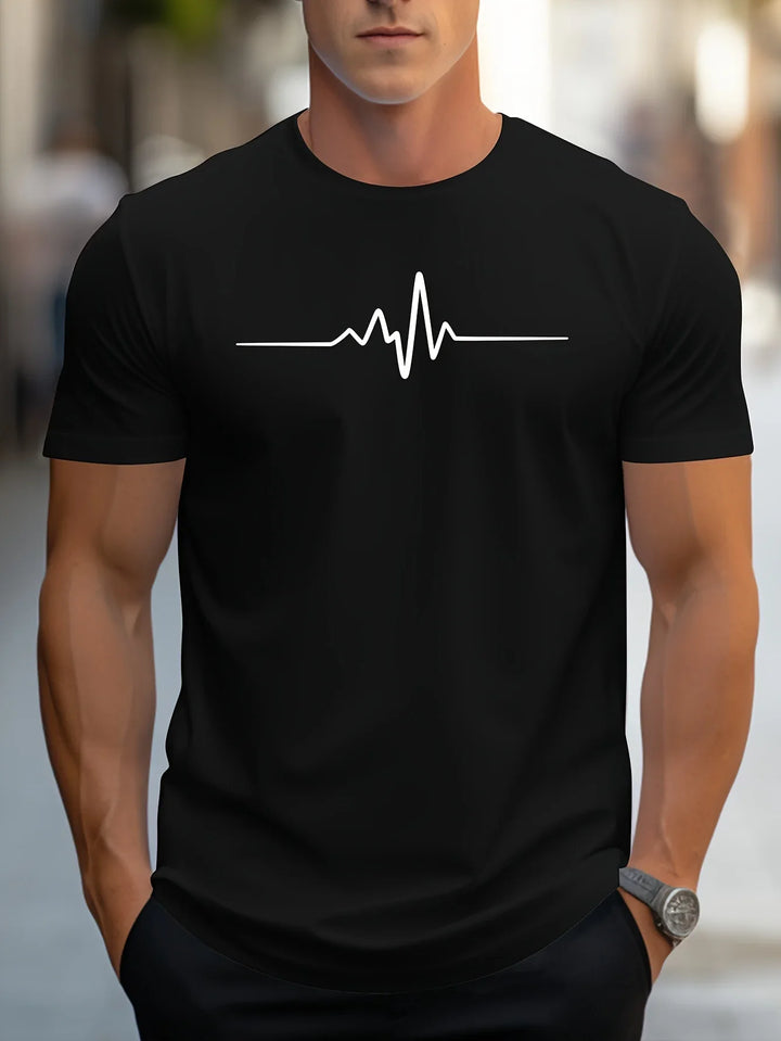 Men’s Heartbeat Print T-Shirt | Casual