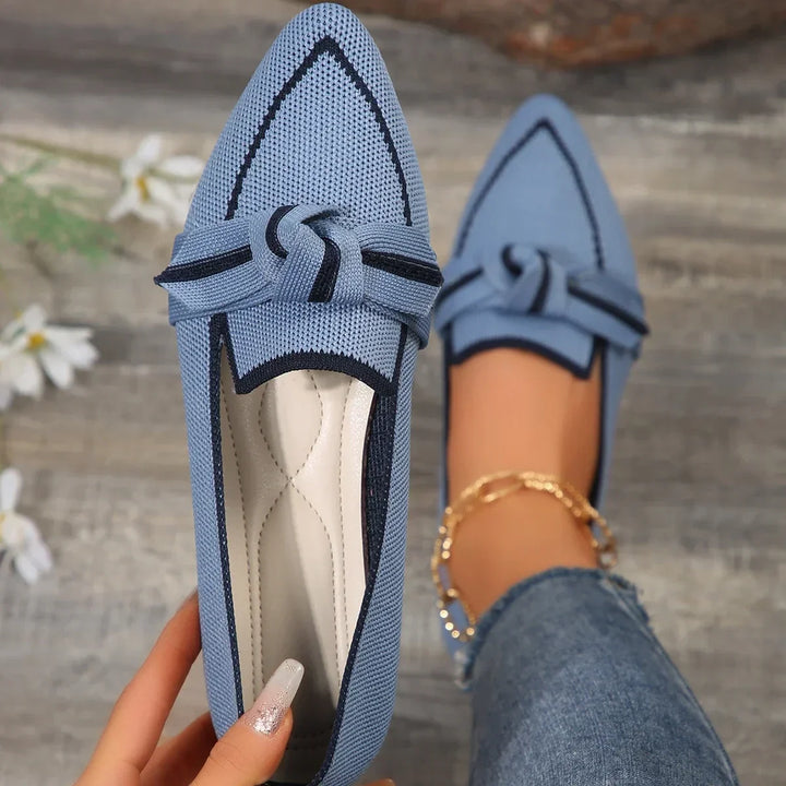 Women’s Pointed Toe Flat Loafers | Bow Details