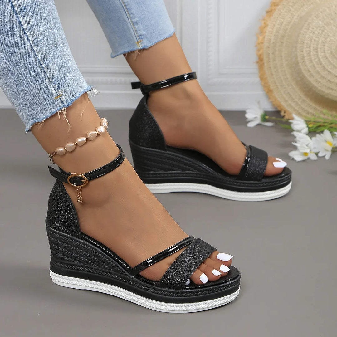 Women's Platform Sole with Ankle Strap Sandals | Wedge