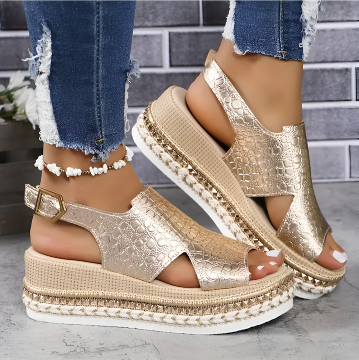 Women's Fashionable Platform Wedge Sandals | with Ankle Strap