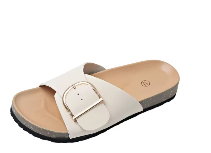 Women's Buckle Strap Slide Sandals | Open Toe
