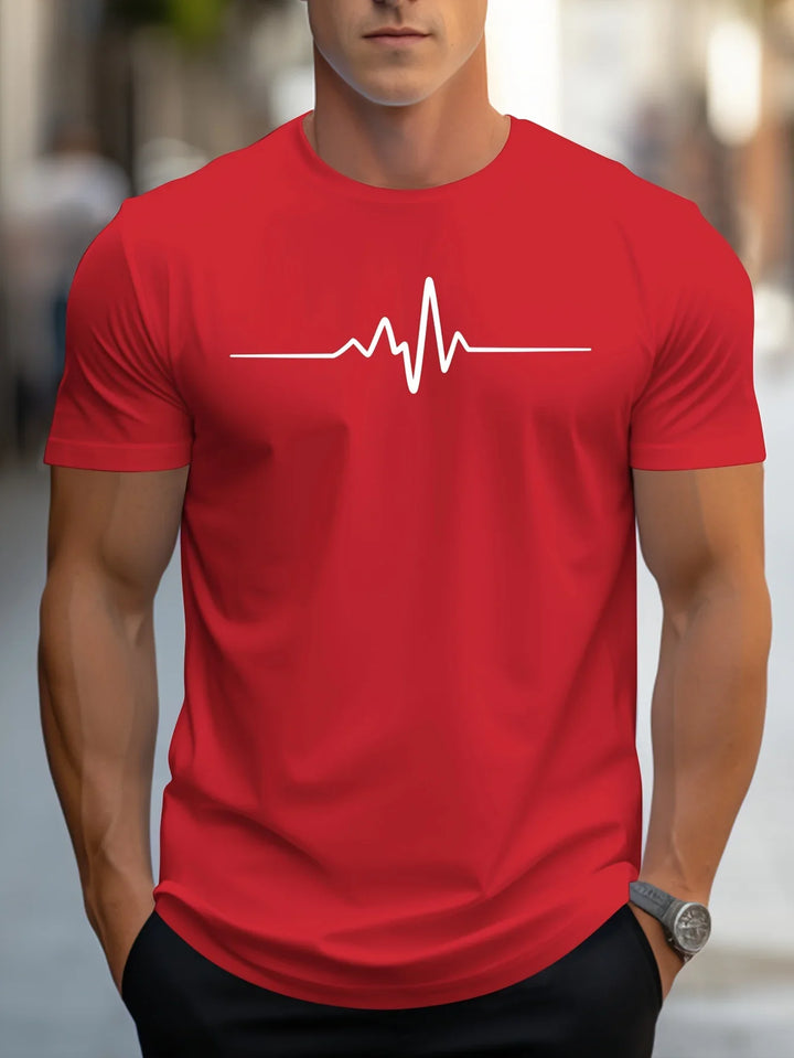 Men’s Heartbeat Print T-Shirt | Casual