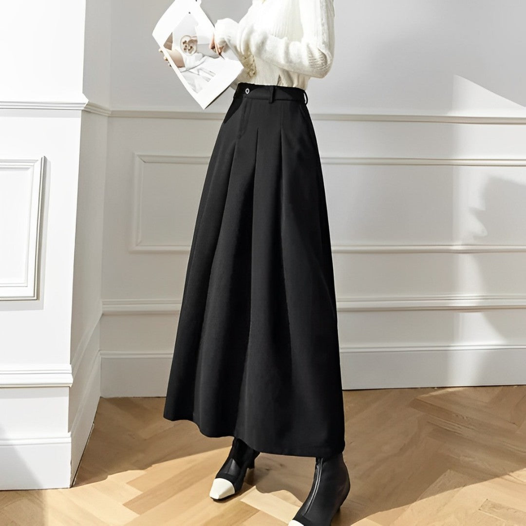 Women’s High-Waist Pleated A-Line Skirt | Midi