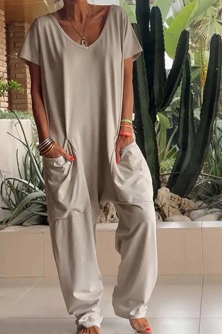 Women's Short Sleeve Jumpsuit | Loose Fit