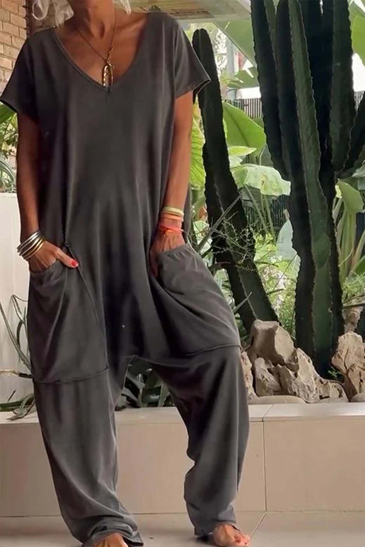 Women's Short Sleeve Jumpsuit | Loose Fit