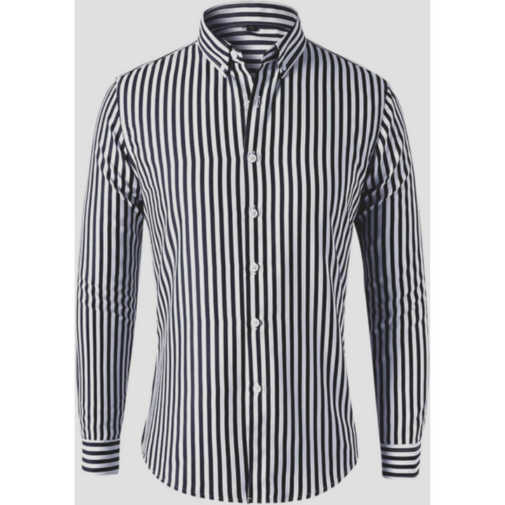 Men’s Striped Long Sleeve Dress Shirt | Button-Up