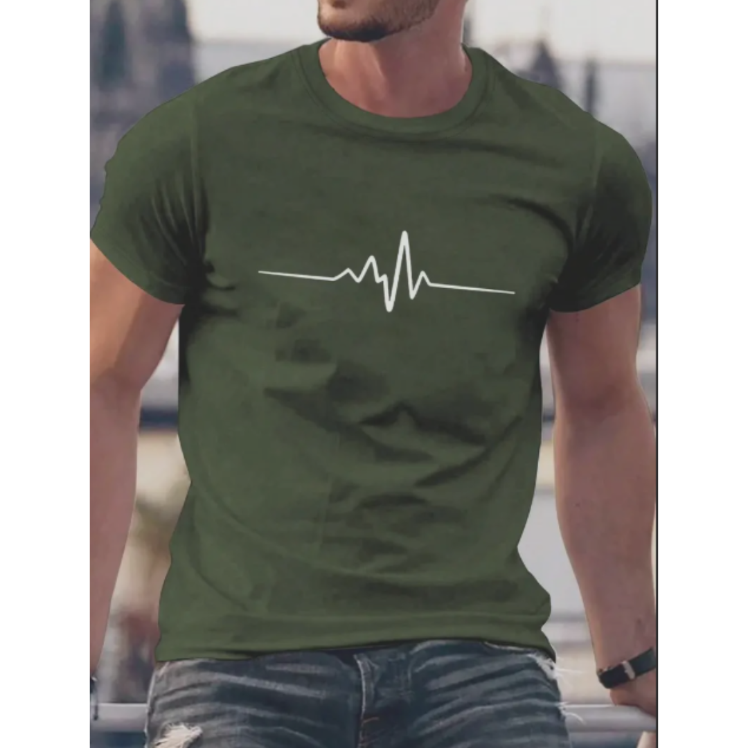Men’s Heartbeat Print T-Shirt | Casual