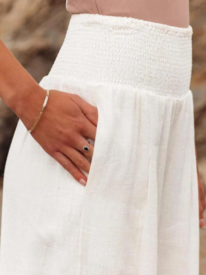 Women's Wide Leg Pants | Smocked Waist