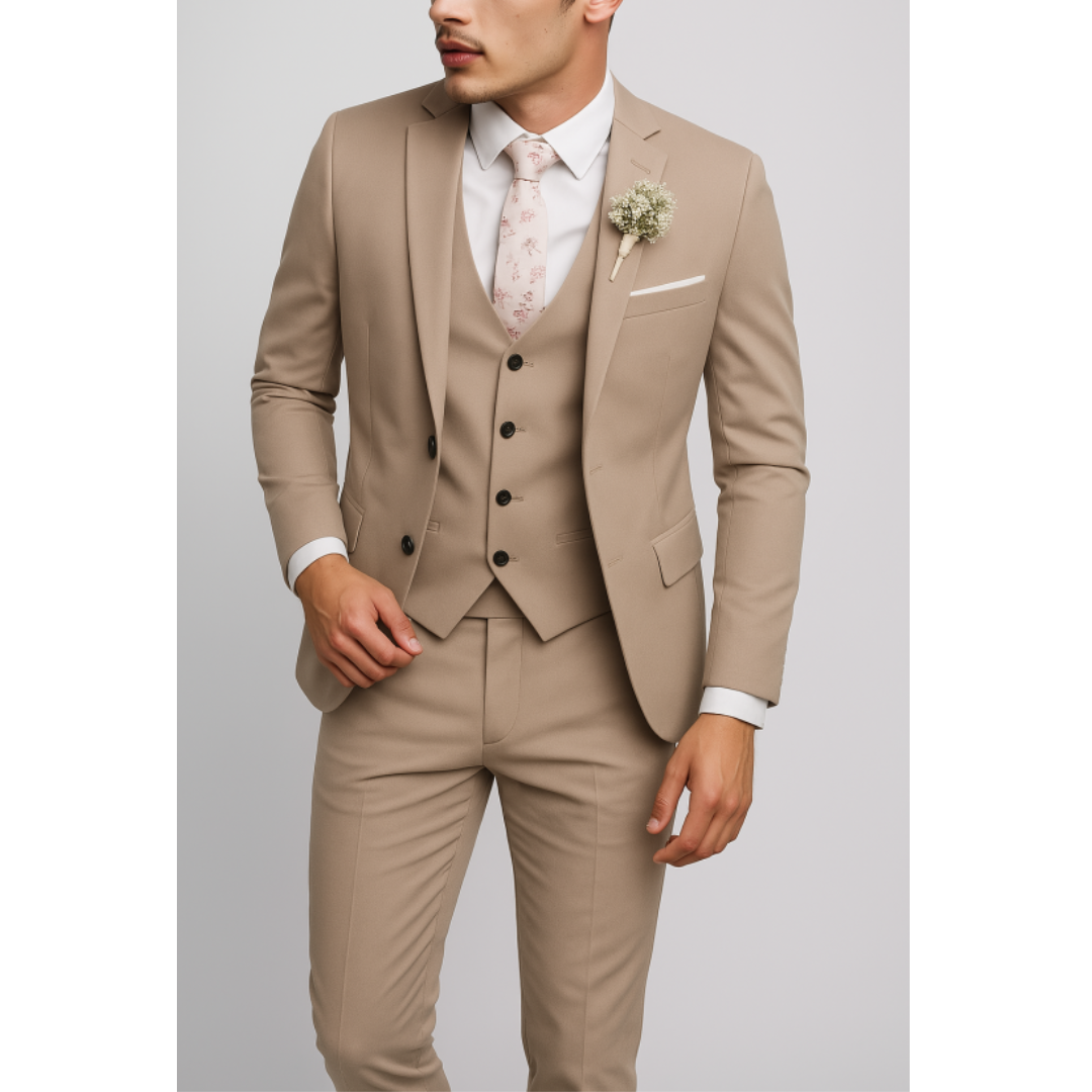 Men's Classic Slim-Fit Wedding Guest Suit | Three-Piece