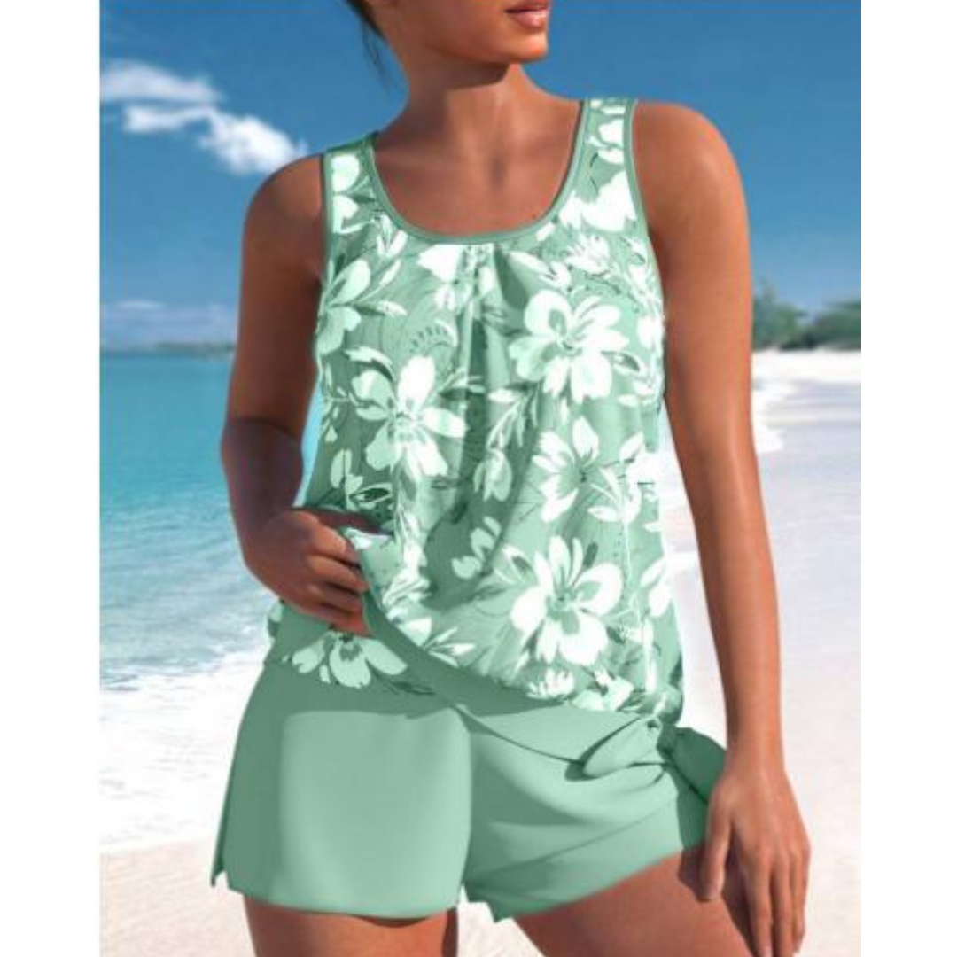 Women's Two Piece Sleeveless Tankini Set | Summer